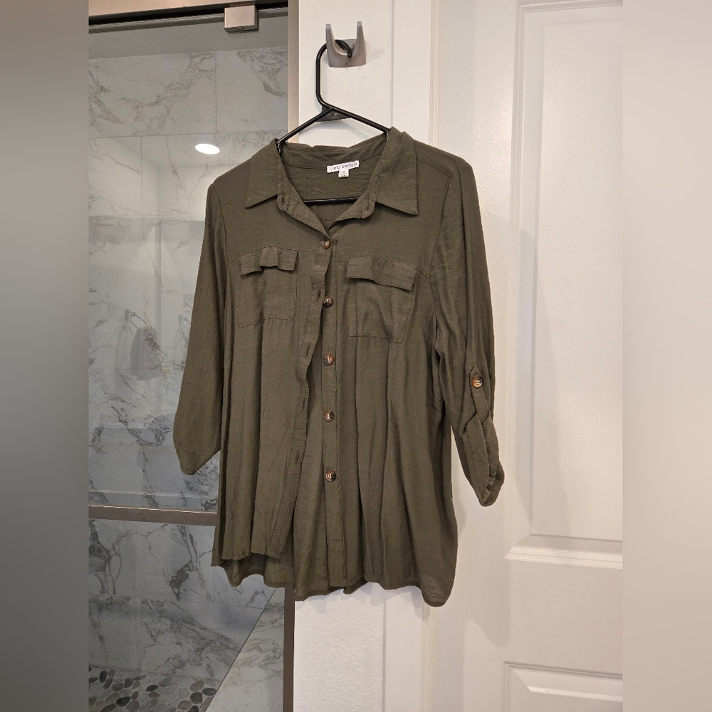 Olive green blouse